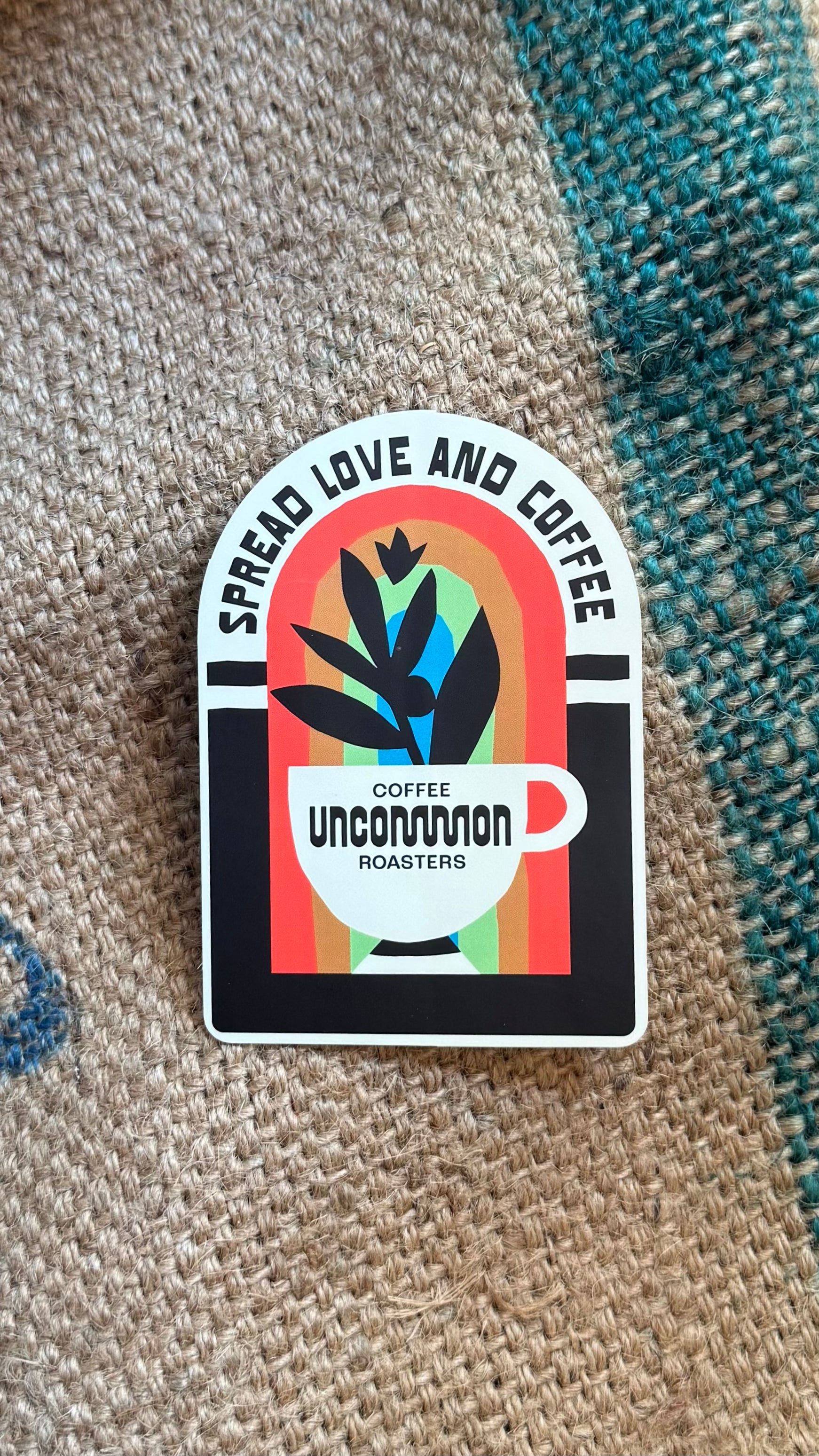 Rainbow Spread Love And Coffee Sticker
